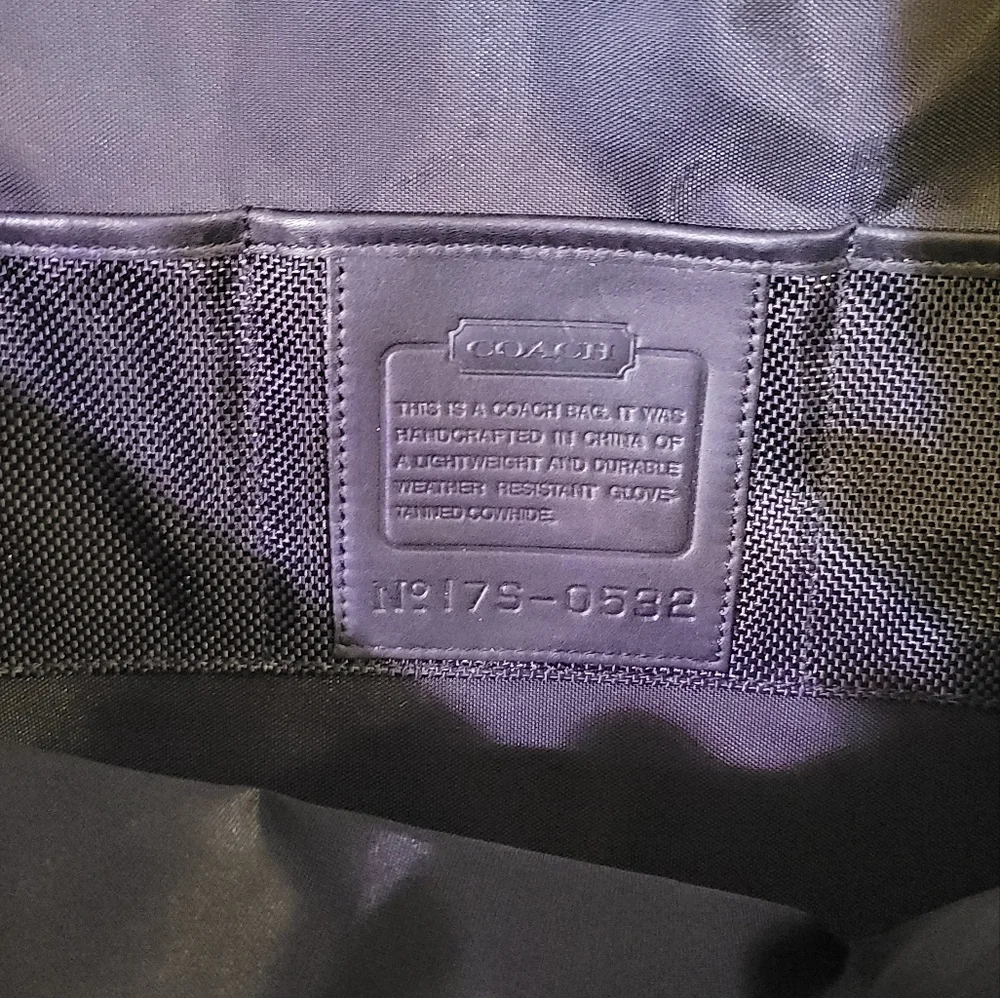 Classic Black Leather Coach Bag